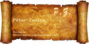 Péter Zenina névjegykártya